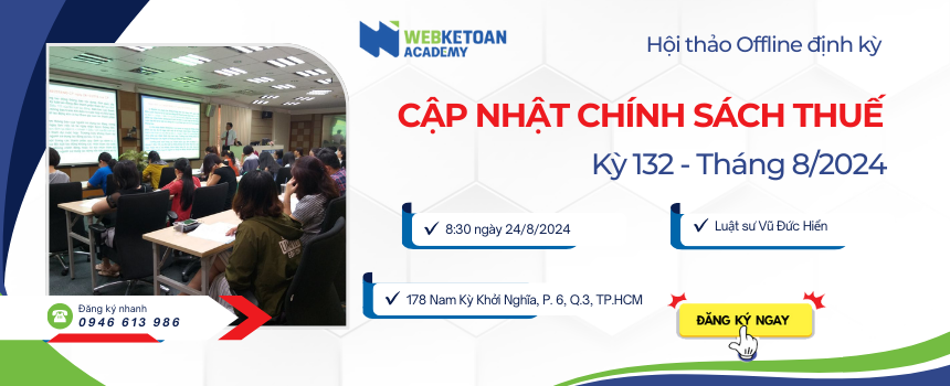 Hội thảo cập nhật chính sách thuế tháng 8/2024