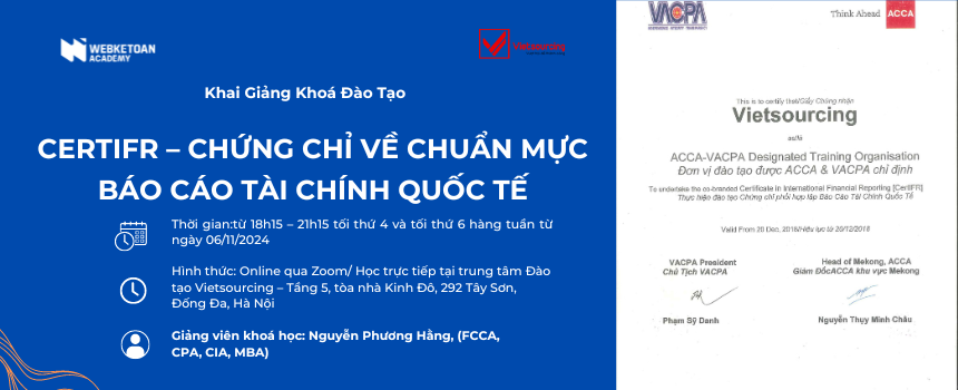 CERTIFR – CHỨNG CHỈ VỀ CHUẨN MỰC BÁO CÁO TÀI CHÍNH QUỐC TẾ
