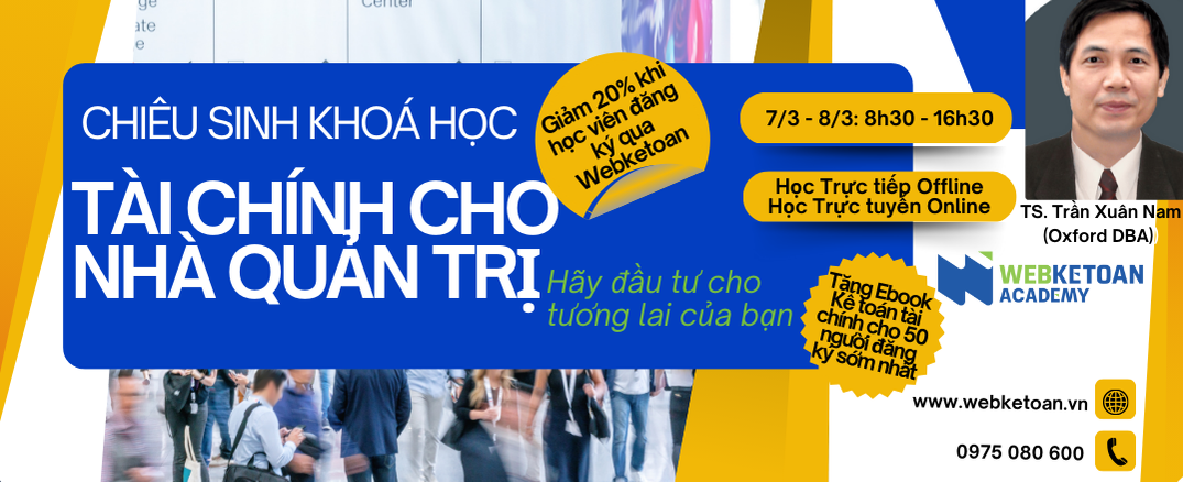 CHIÊU SINH KHOÁ HỌC TÀI CHÍNH CHO NHÀ QUẢN TRỊ